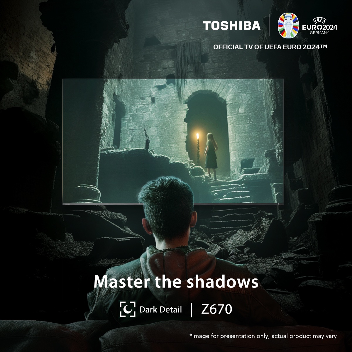 Conquer the darkness with #ToshibaTV Z670 Dark Detail. Spot hidden threats and outmaneuver enemies. What's the toughest game in the dark？ Comment, hit 'Like' if you love a challenge, and follow for top gaming tech. #BeRealCraftsmanship
