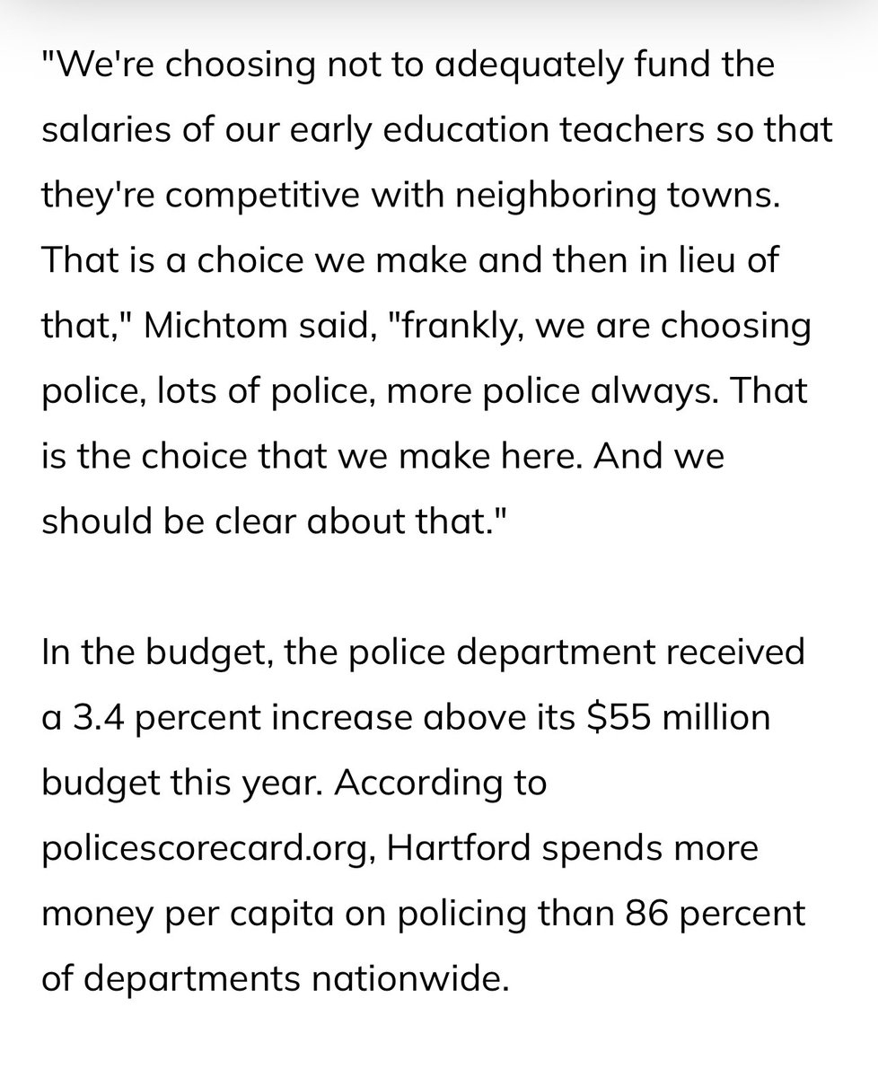 songadaymann's tweet photo. Hartford City Council today voted to throw the students and teachers under the bus, choosing to approve a budget that increases police funding but slashes schools.

City councilor @RSGAT was not having it. https://t.co/5Jjpc9bihX