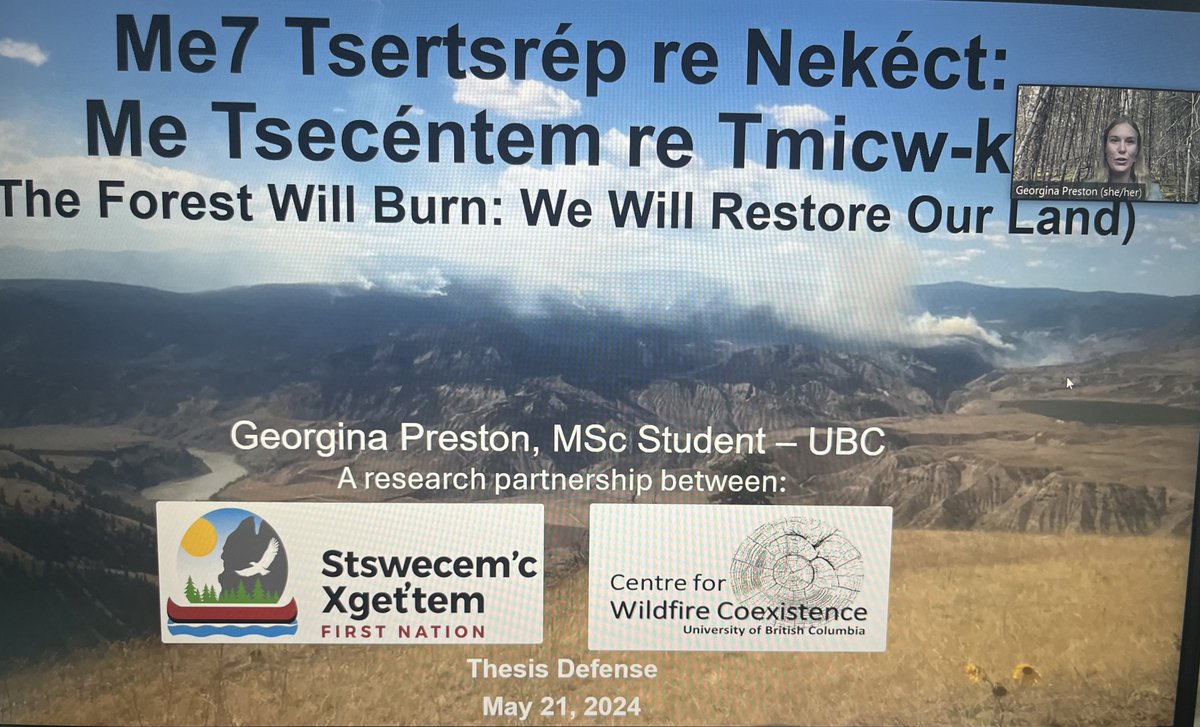 Super excited to say that I passed my defense today. This research would not have been possible without the support &amp; permission from <a href="/canoecreekband/">SXFN</a>, my fabulous exam committee, the @LoriDanielsUBC lab group, &amp; my family &amp; friends. Stay tuned for a final version of my thesis🔥🌲