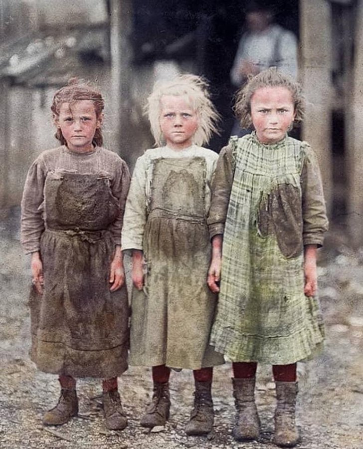 Josie (6 years old), Bertha (6 years old) and Sophie (10 years old) worked regularly at the Maggioni Canning Company.     

Work began at 4 AM, and the three would make from $9 to $15 a week.   Sophie would do six pots of oyster a day, and her mother, who also worked with her,