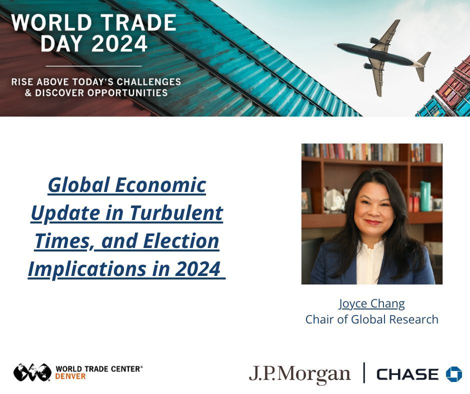 📢 Exciting Speaker Announcement! 📢 Join us at #WorldTradeDay2024 as we dive into a Global Economic Update in Turbulent Times and explores the Election Implications in 2024. You won't want to miss her insights! #WTCDenver #GlobalEconomy #Election2024 buff.ly/4bs1JH7