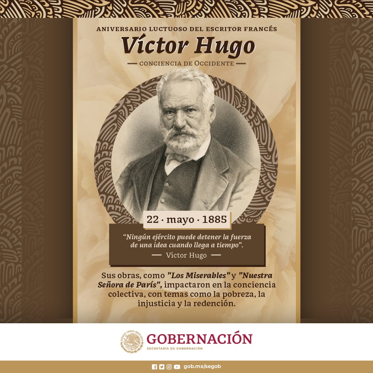 La obra del escritor Víctor Hugo, ha inspirado movimientos por la #igualdad y la #justicia en todo el mundo.