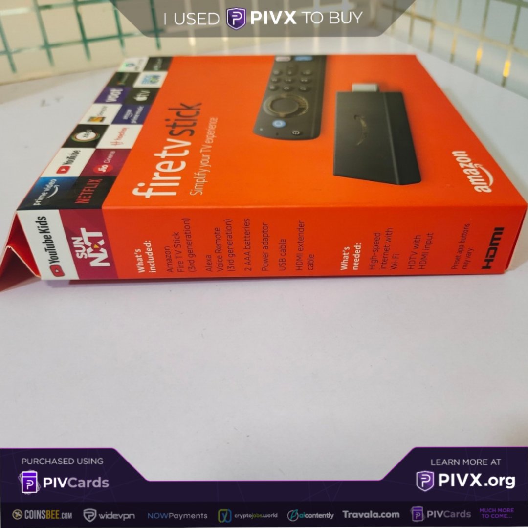 @PIVX_Marketing I Bought a fire tv stick using PIVX #privacymatters