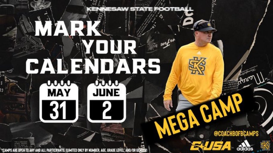 cant wait to attend @kennesawstfb mega camp on may 31st, excited to learn and compete! @CoachBoFBCamps @borntocompete @247recruiting @Coach_Neal16 @AlexanderFball