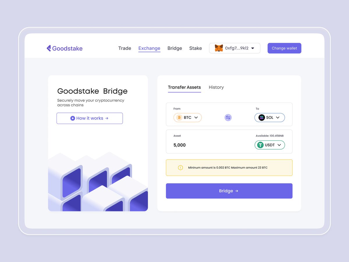king_goodness's tweet image. Day 30✨ of 30✨
Made it throughhhhh

Cryptocurrency bridge desktop design 

@figma

#30daysofweb3design #Web3 #wallet #web3productdesigner #Defi #blockchain #uiux #productdesign #figma

@David_Visuals_ @Hugo0x18