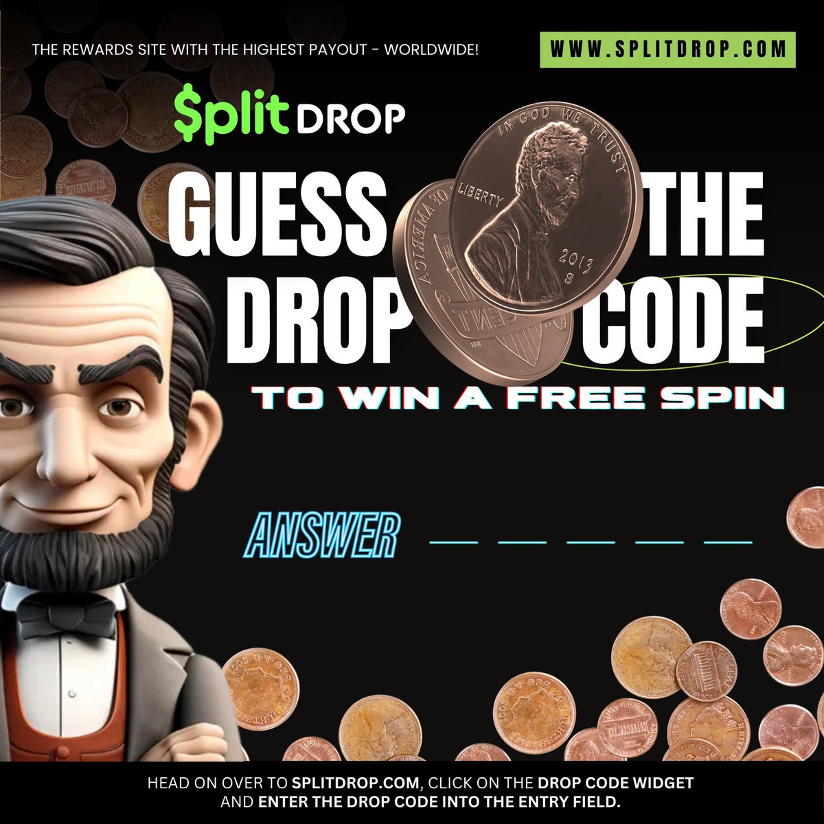 Guess The Drop Code and Win!

You can win up to 250,000 Coins. That's $250 INSTANTLY!

DROP CODE EXPIRES on Midnight New York time.  So hurry and get your code!

#RewardsSite #Play2Earn #P2E #PlayToEarn #PaidSurveys #GamingCommunity #P2EGame #PlayAndWin #EarnMoneyOnline