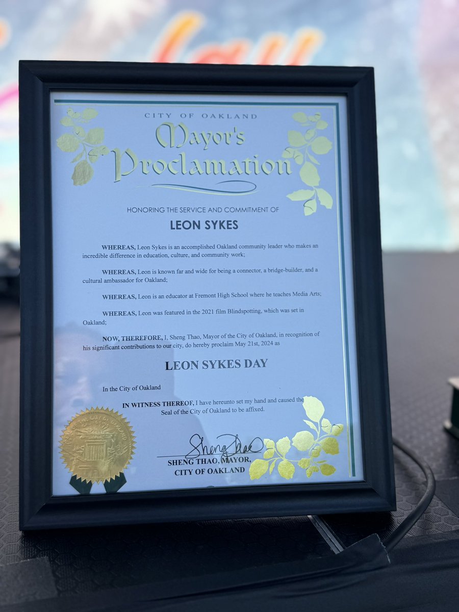 DNas's tweet photo. Hey yall…

May 21st is officially known as #LeonSykesDay in Oakland!! https://t.co/O661NCgHhT
