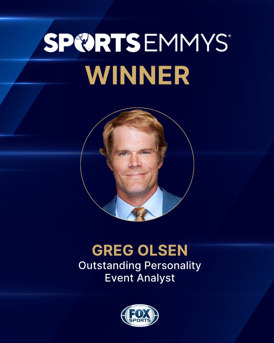 .@FOXSports proudly congratulates @NFLonFOX analyst @gregolsen88, recipient of the #SportsEmmys Award for Outstanding Personality – Event Analyst! 🏈🏆