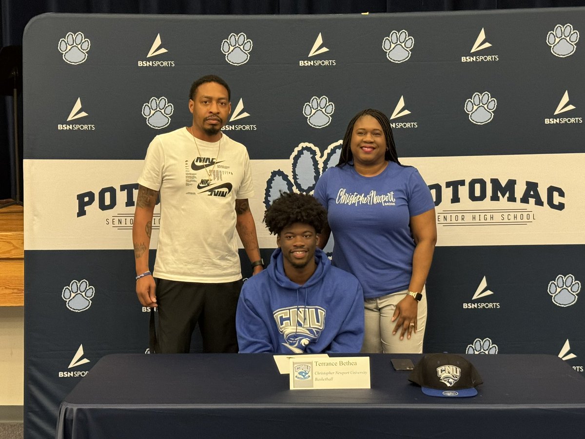 Congratulations to TJ <a href="/iamTjBethea/">Terrance “Tj” Bethea</a> for signing with CNU Basketball ! Your hard work and determination have paid off! We wish you all the best on this new chapter! #BlueBlood #wearepotomac #wegotyou✌🏽#kh11 #cnu #signingday