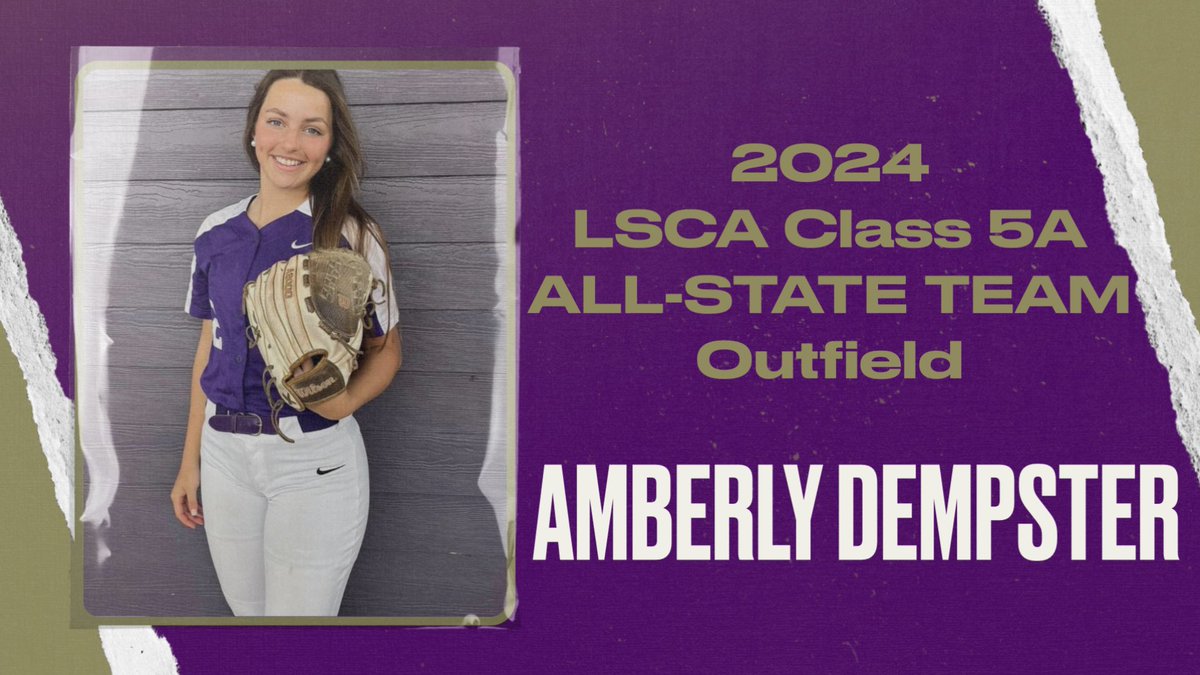 Congratulations to Outfielder, @DempsterAmberly , on being named to the All-State Team! We are so proud of you! 💜💛