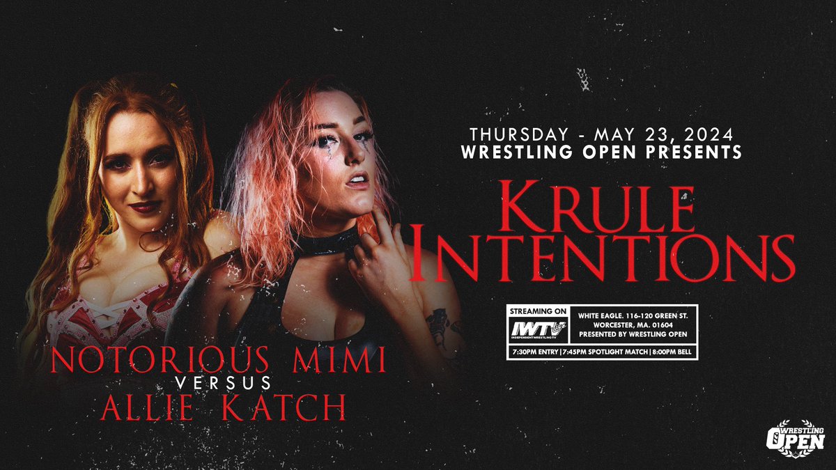 OFFICIAL: Notorious Mimi makes her return to Open to take on Allie Katch! As if this Thursday wasn’t already stacked, it just got even bigger! 📺: @indiewrestling 🎟️: $10 at the door or shopiwtv.com/collections/wr… #WrestlingOpen