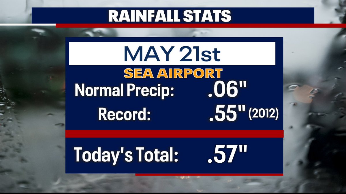 Seattle has now hit a RAIN record for the day, and we still have more showers this evening! 🌧️☔️ We have also had MORE rain today than the entire month so far. @fox13seattle #wawx #seattle