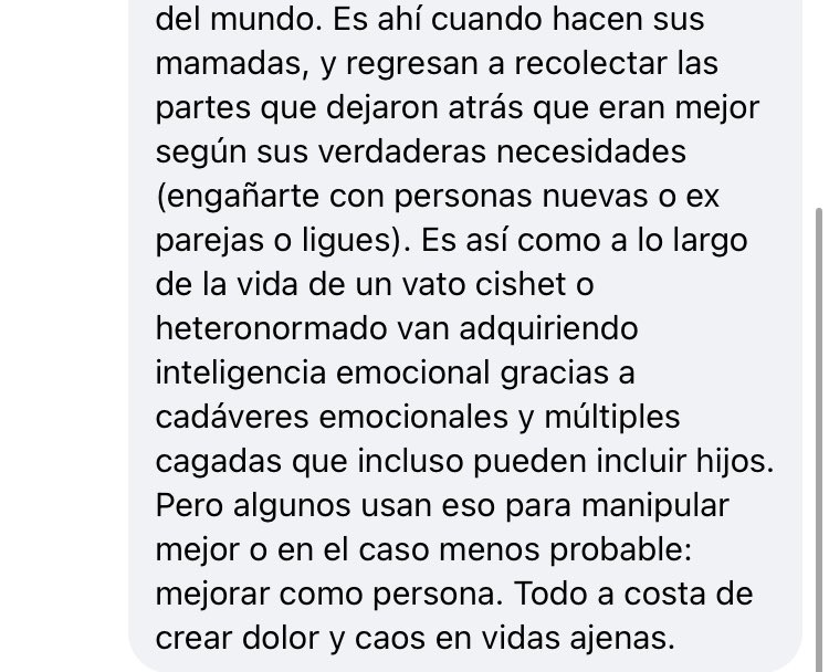 sssabandija's tweet photo. Una amiga de la licenciatura comentó esto en un post y básicamente logró sintetizar perfecto las prácticas afectivas de los vatos héterocis y/o personas heteronormadas. Amix, léanlo. Vatos, están dlv, cambien. https://t.co/VVKRKR2VKa