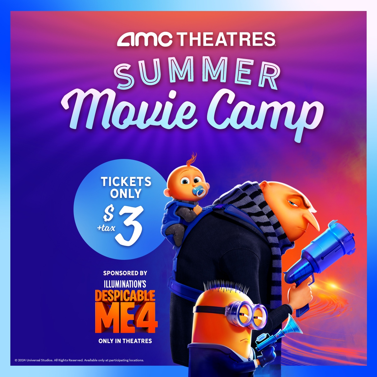 ☀️ Revisit some of your favorite Illumination films for just $3 every Monday and Wednesday! Enjoy Summer Movie Camp 6/24-8/14, sponsored by #DM4! 🎟 : amctheatres.com/events/summer-…