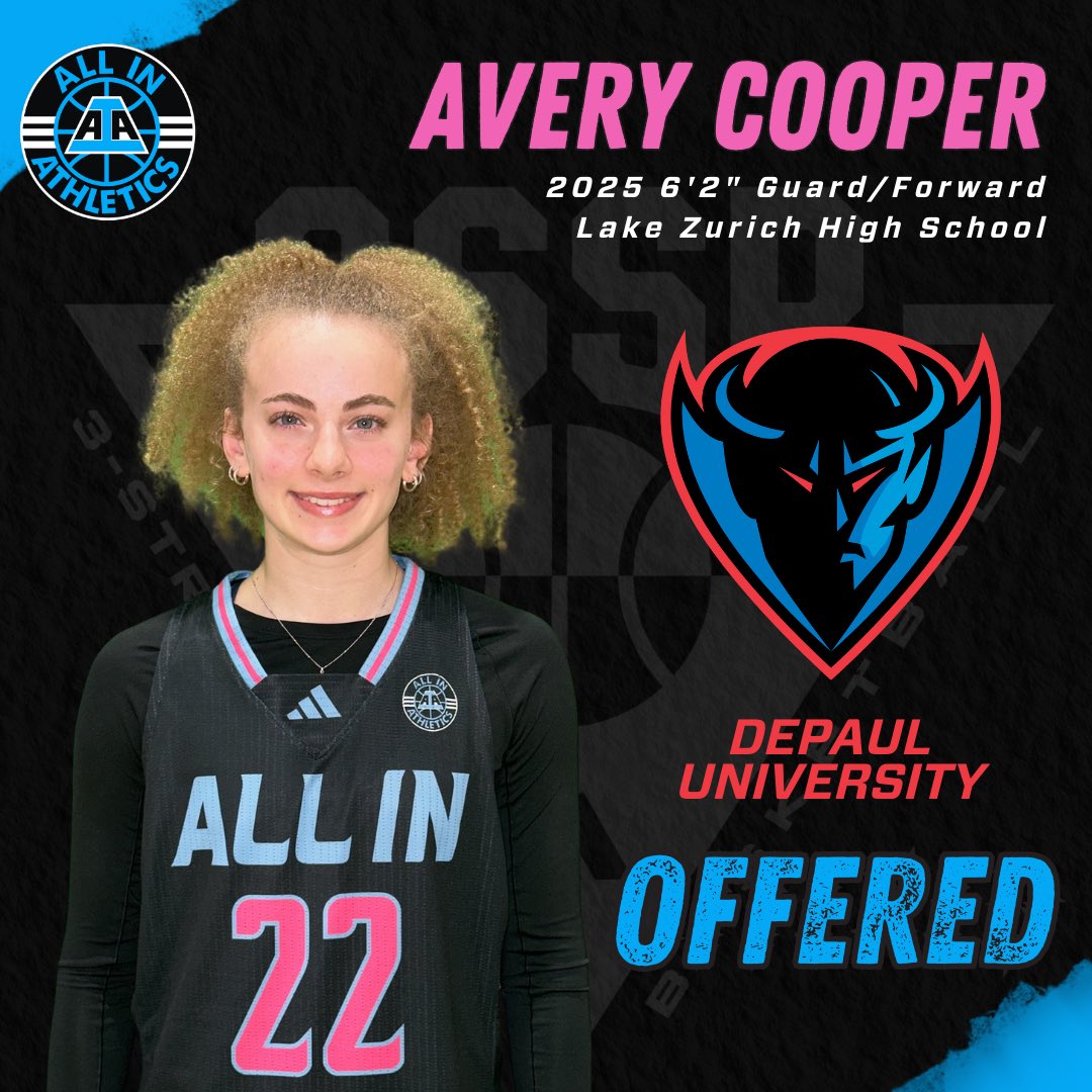 CONGRATS AVERY!!! The 2025 picked up an offer from <a href="/CoachDougBruno/">Coach Doug Bruno</a> and <a href="/DePaulWBBHoops/">DePaul Women's Basketball</a> 

We are so proud of you <a href="/averycoop10/">Avery Cooper</a>