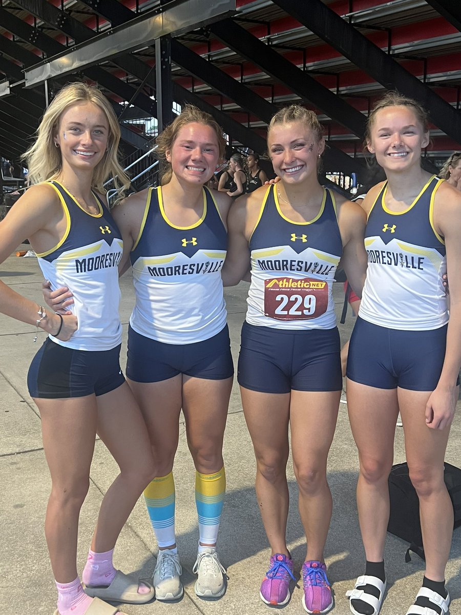 🚨New School Record🚨

Another great finish to a meet!

The 4x400 relay of Brooke Wilson, Lauren Atwell, Tayla Savka, and Kaitlyn Strietelmeier run 4:06.12 and destroy the old record which was set in 2007

Plenty of tears of joy in the photo below 

<a href="/MHSBeMOORE/">Mooresville Athletics</a>