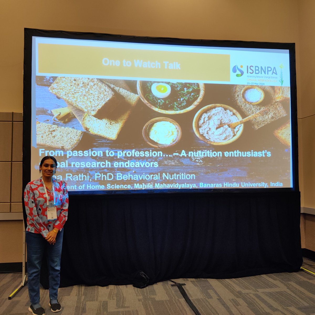 NehaRathi14's tweet photo. Fantastic second day at #ISBNPA24

Very happy to share my research odyssey at the 'One to Watch' session 

Thank you @ISBNPA @MegBPhDRD @Antoniopalmeira @AmyYaroch @Paul_Estabrooks for the invite and goodies 😊😊 https://t.co/stI3z2vwnO