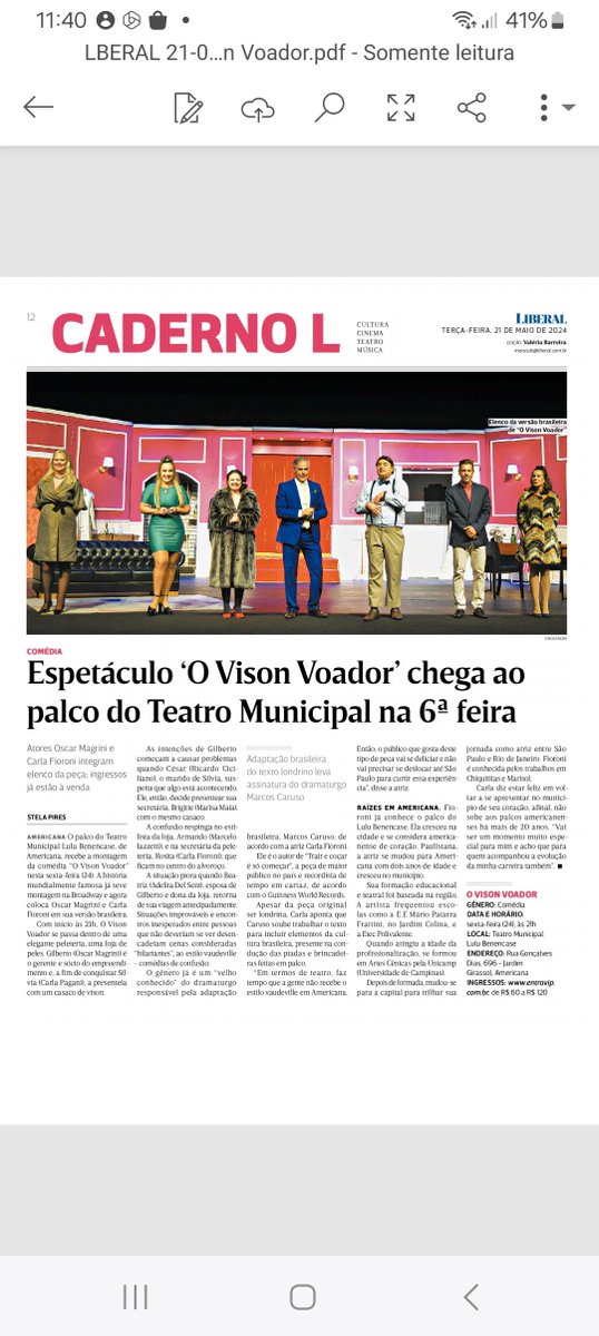 Minha peça em Americana no dia 24 de maio! Estamos bombando!!!🔥 Falta você! Vem dar risada com a gente! O Vison Voador ingressos entravip.com.br ou bilheteria do Teatro Municipal!  #carlafioroni #ovisonvoador
