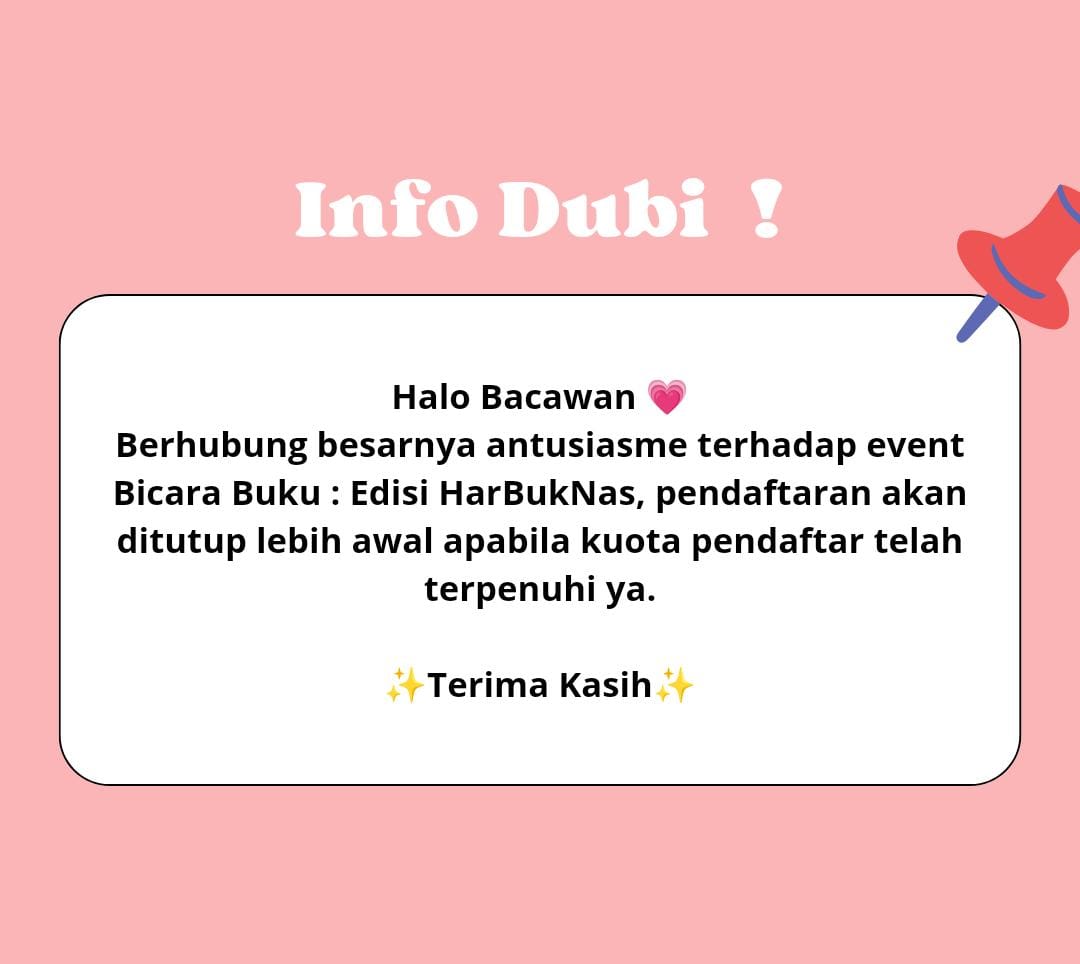 dudukbaca's tweet photo. Halo #bacawan!ππ»
Dubi punya informasi terbaru nihβΊ
mohon disimak dengan baik ya, terima kasih bacawan!
#harbuknas #bicarabuku https://t.co/gxv32gMZiv