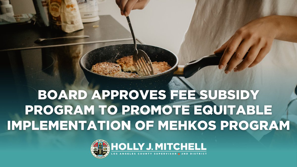 Last year, I presented a motion to help get the over 50,000 unregulated sidewalk vendors and home cooks throughout LA County on a pathway to become permitted. I am proud to share that today, LA County's Microenterprise Home Kitchen Operations ordinance has officially passed and