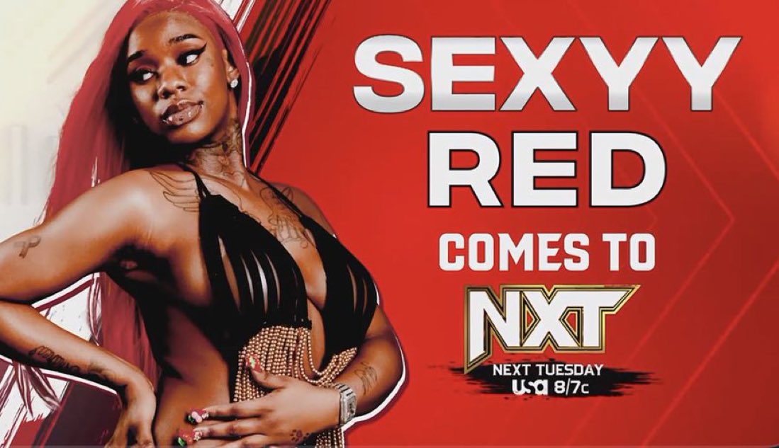 WrestleOps's tweet photo. WWE confirms that rapper ‘Sexyy Red’ will be coming to #WWENXT next week. https://t.co/BNDSdV1AEW