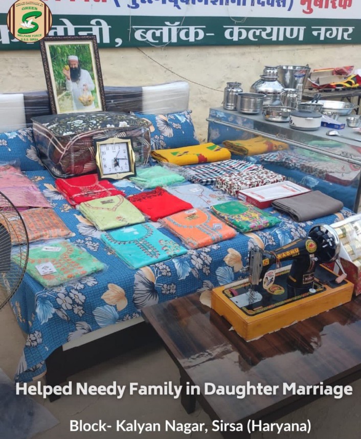 The devotees of Dera Sacha Sauda help in various cores in the marriage of girls from destitute families under the Blessings initiative. #Aashirwad Blessings, Saint Gurmeet Ram Rahim Ji 🙏#Aashirwad