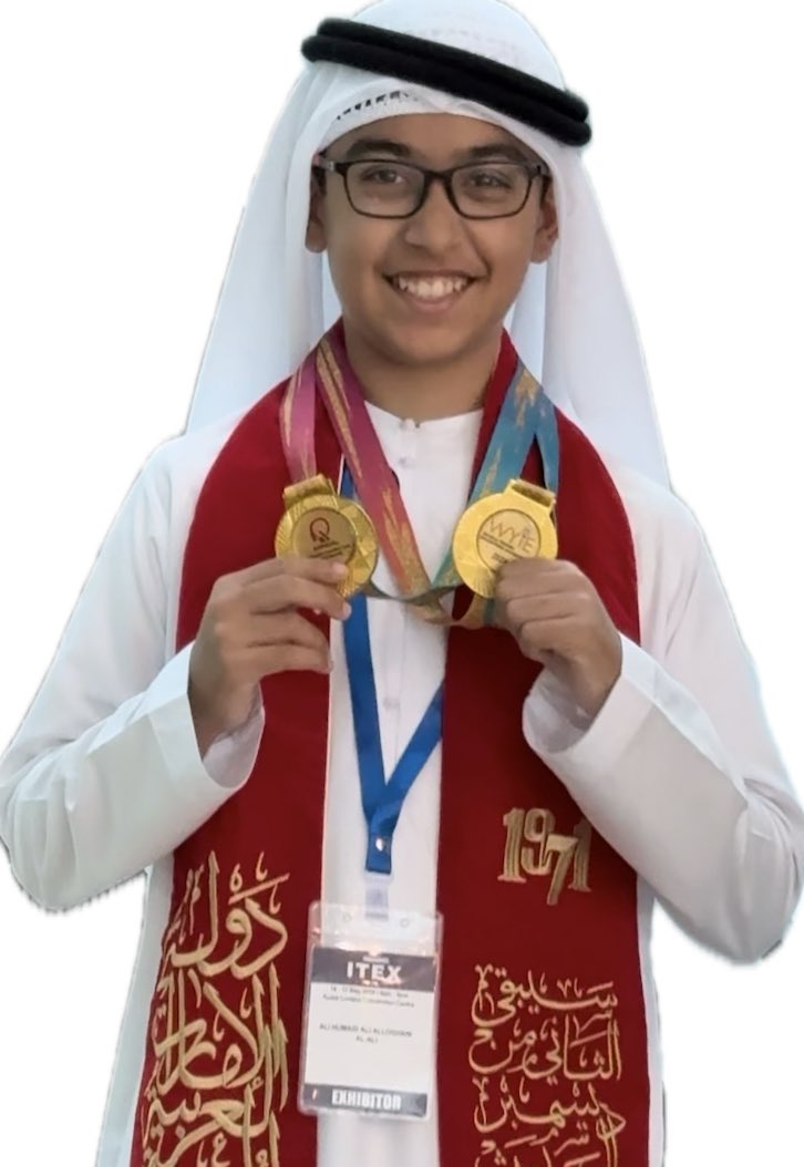 ali181618's tweet photo. أبارك لكم حصولي على خمس جوائز جديدة في المعرض الدولي لاختراعات الشباب آيتكس2024، الذي أقيم في ماليزيا، حيث نلت ميداليتين ذهبية، و3 جوائز خاصة من وزارة التربية والتعليم بقطر واتحاد الشباب في هونغ كونغ 
#إماراتي_وأفتخر https://t.co/HN2OqNUpQF