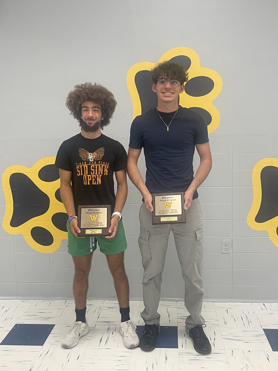 It was a great night at the Boys Track Awards Night. Many medals, certificates, letters, and trophies were given out! Avery Taylor and Josh Mulherin were 4 year  Varsity Letterman! What a special accomplishment.