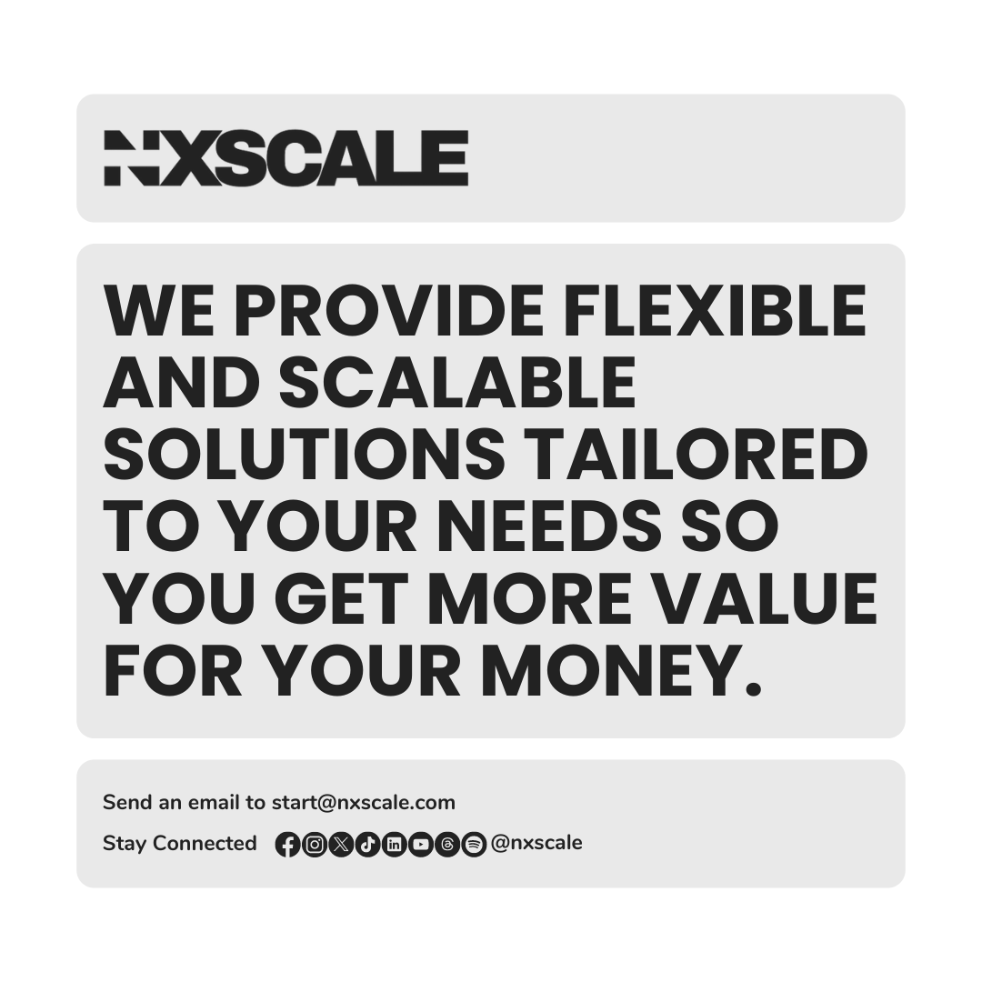 Get more out of your investment with our flexible solutions. We focus on understanding your unique business goals, the talented people you work with, and your long-term vision. 

#StartFastScaleSmart #Partnership #ValueForMoney #SustainableGrowth