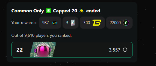 OscarInWeb3_BML's tweet photo. 0.5E Invested, Ranked 22, 22000 Fantasy Points, 300 Gold and 3 packs.

In Profit without selling any cards. https://t.co/2SnWtJSiGe