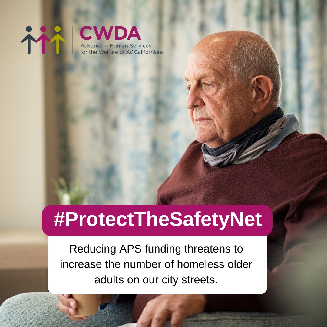 CWDA strongly opposes the nearly $110 million in cuts proposed for Adult Protective Services. These cuts would reverse years of investments in older adults and persons with disabilities with the highest needs and undermines progress on CA's Master Plan for Aging. #cabudget