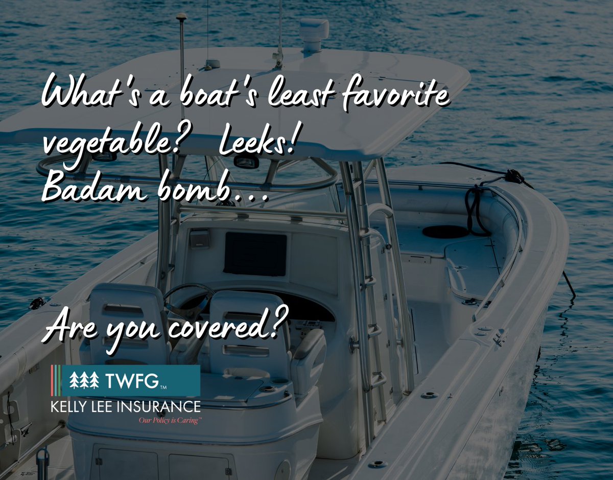 KellyLeeTWFG's tweet image. Secure your boat insurance today and sail smoothly into the horizon!

Call us now at 337-656-2890 or visit KellyLeeInsurance.com

#BoatLife #SmoothSailing #KellyLeeInsurance #BoatInsurance #WaterCraftInsurance