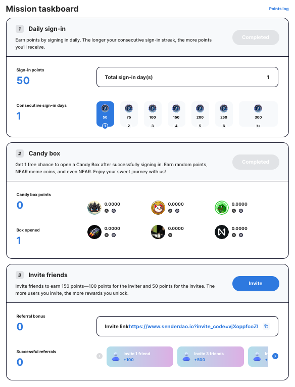 ใครที่เล่น @SenderLabs อยู่ SS2 เปิดแล้วนะ
หลักๆคือ Check-in, Open box, ชวนเพื่อน มีเท่านี้เล่นง่าย

ใครอยากเล่นด้วย แค่ลง Sender Wallet แล้วเปิด account near จากนั้นไปลุยกัน 👇
senderdao.io/?invite_code=v…