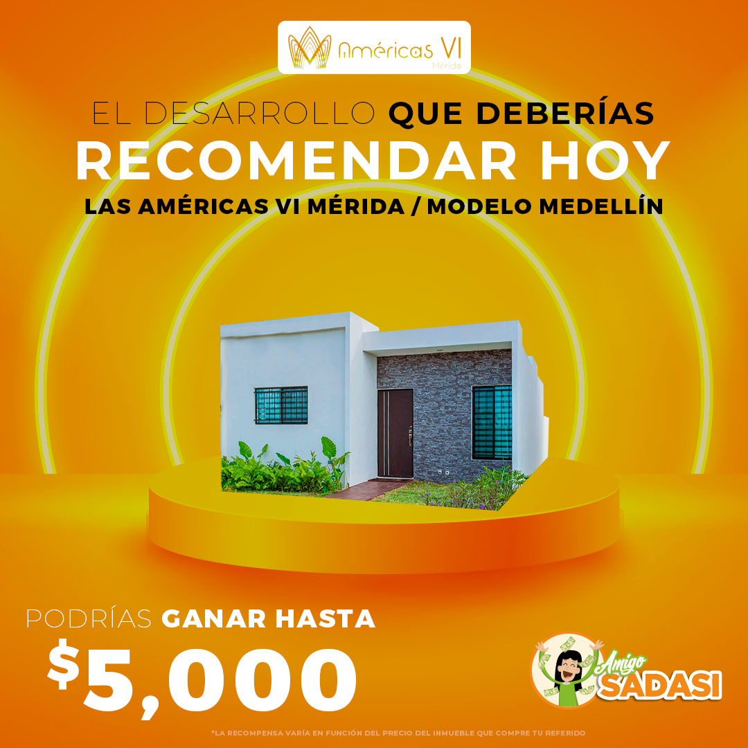 AmigoSadasi's tweet photo. ¡Recomienda a tus conocidos Las Américas VI desarrollo en Mérida, Yucatán, podrías ganar hasta 10 mil pesos*!

Si están interesados pídeles sus datos y regístralos en tu perfil del programa desde la app o sitio web, si ellos compran casa tú ganas

Conócelo
https://t.co/IlLwwLX4RB https://t.co/nYIhhCHkCX