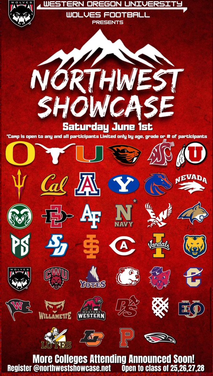 Excited to be attending The Northwest Showcase at @WesternOregonU on June 1st! @THENWSHOWCASE @CoachJoeLorig @MattOverlin @CO_CoachPerry