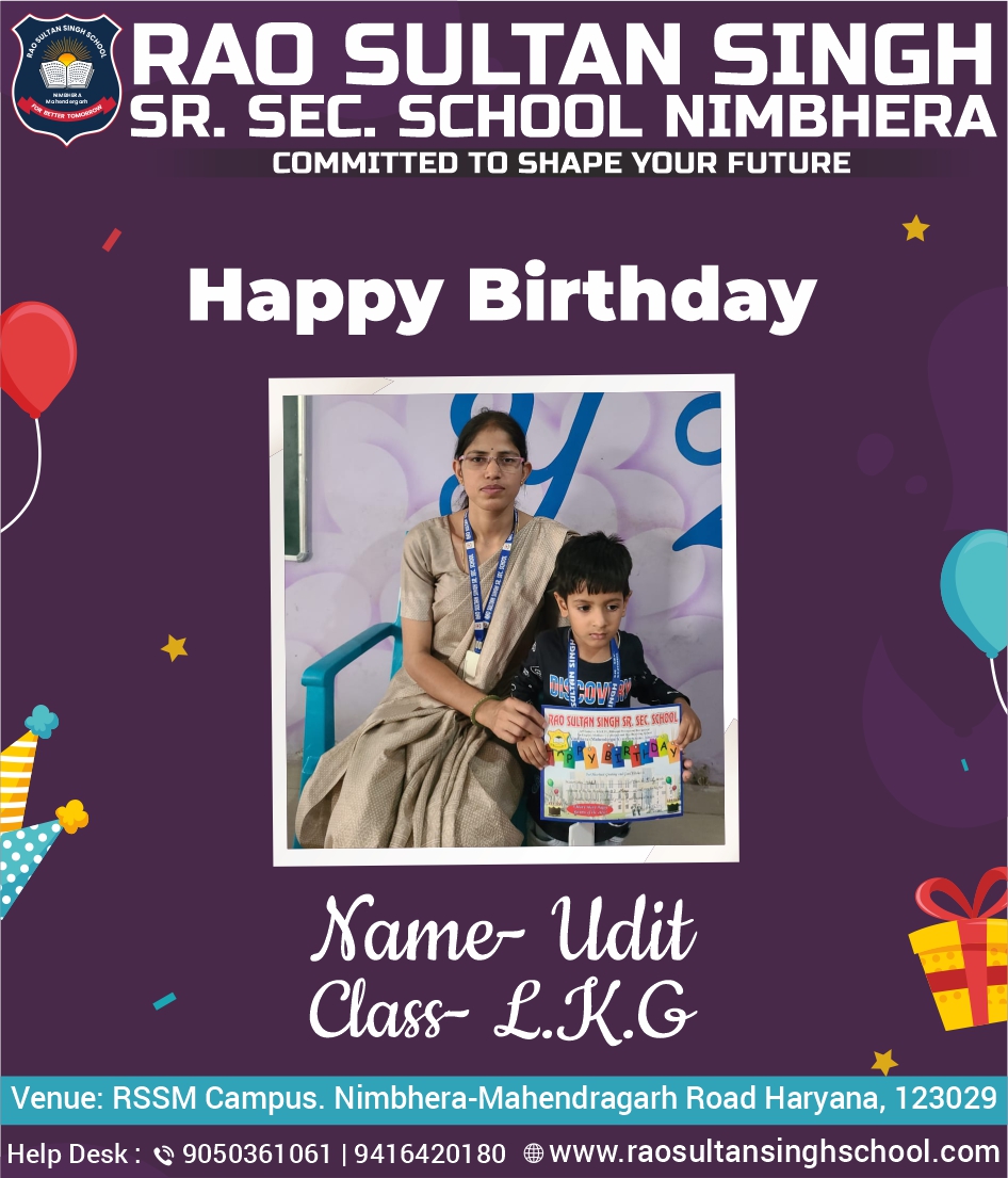 🎂Wish you a very happy birthday Udit Class- LKG!
.
Admissions Filling Fast
Admission Open 2024-25
.
Apply Now- 📞- 9050361061 | 9416420180
🌐- raosultansinghschool.com
.
#raosultansinghschool #RSSS #RSSSMahendragarh #mgarh #Best #school #in #mahendragarh #schooling #learning