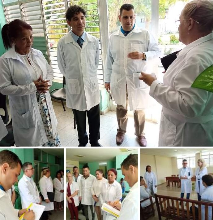 El colectivo del Policlínico docente universitario Chiqui Gómez Lubián recibe a los expertos de la JAN. 
Amplio el intercambio.
Variable 3, ahora camino a los consultorios médicos en la comunidad.
✨#PorLaAcreditación síguenos.