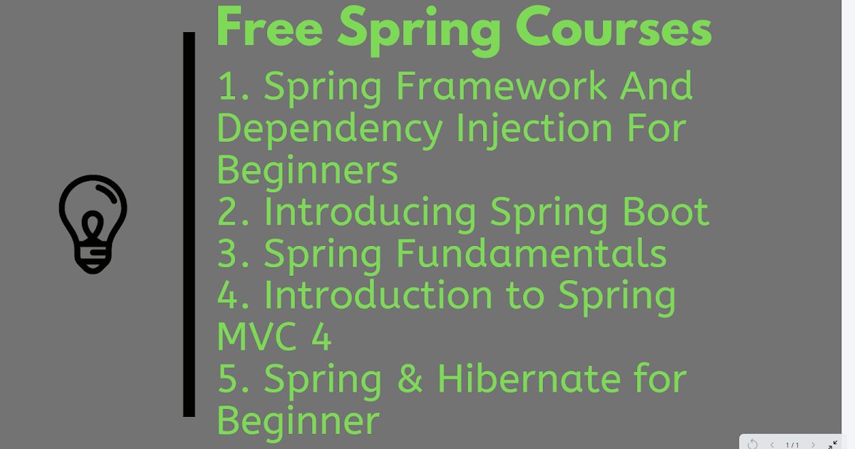 Top 10 Free Core Spring, Spring MVC, and Spring Boot Courses for Beginners in 2024 - Best of Lot buff.ly/3qemf6G