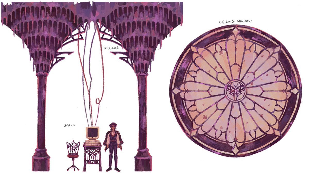 tyaisco's tweet photo. concept art for the company that exploits you even in death but they lowkey have catholic imagery so you let it slide https://t.co/8hLacdY8na
