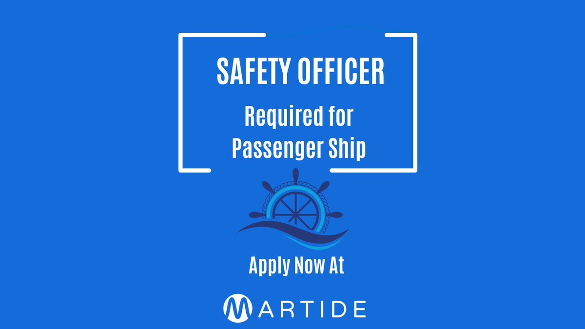 Join Date: 15th June
Contract: 4 Months (+/-1)
Salary: $4,500
Company: SeaCrest Maritime Management
Apply Here: buff.ly/2Piaa1G
#seafarerjobs #seamanjobs #maritimejobs #jobsatsea #shipjobs #cruiseshipjobs #safetyofficerjobs #safetyofficershipjobs #passengershipjobs