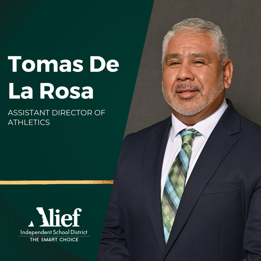 Congratulations to Tomas De La Rosa as he will be the Assistant Director of Athletics. Tomas has been a loyal hardworking employee who has been willing to help in any capacity needed at several Alief ISD events over the years.