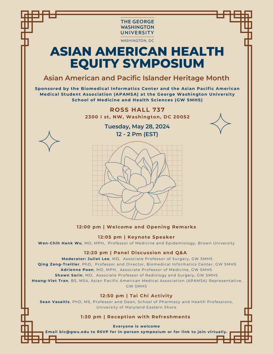 Save the date and RSVP! The Asian American Health Equity Symposium @GWtweets