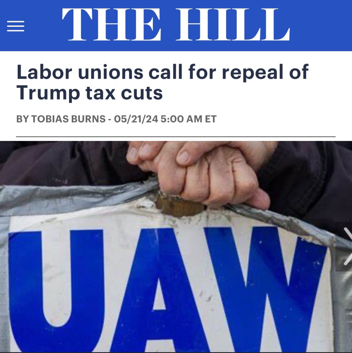 💰REPEAL TRUMP’S TAX CUTS FOR THE RICH: “@UAW @AFLCIO @sagaftra @NEAToday joined dozens of progressive groups in sending a letter to congress blasting the Trump tax cuts as unfairly designed and fiscally irresponsible.” thehill.com/business/46755…