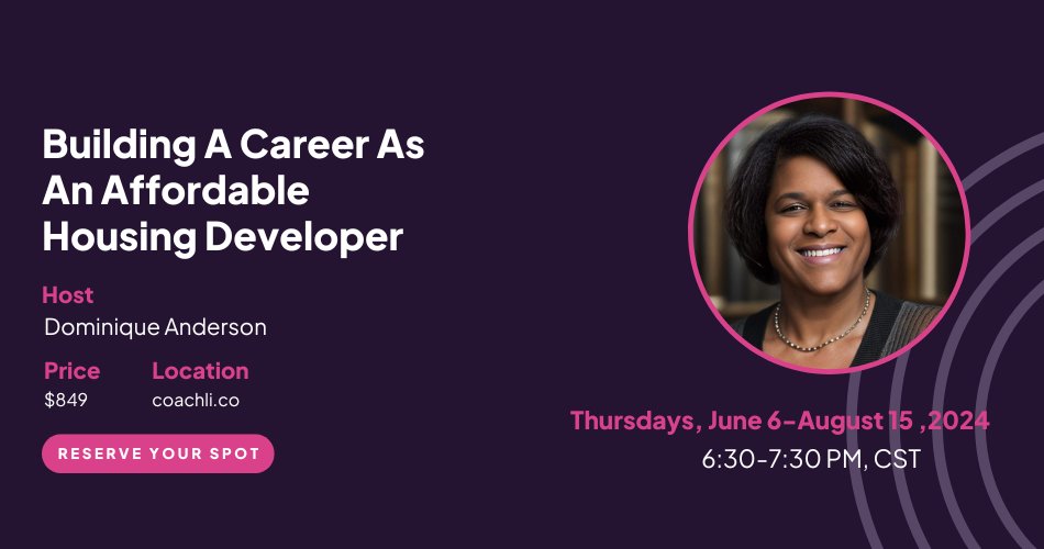 Be a part of the affordable housing solution by becoming an affordable housing developer.

#affordablehousing #realestatedevelopment

Join the AspireTo Develop Cohort: coachli.co/dominiqueander…