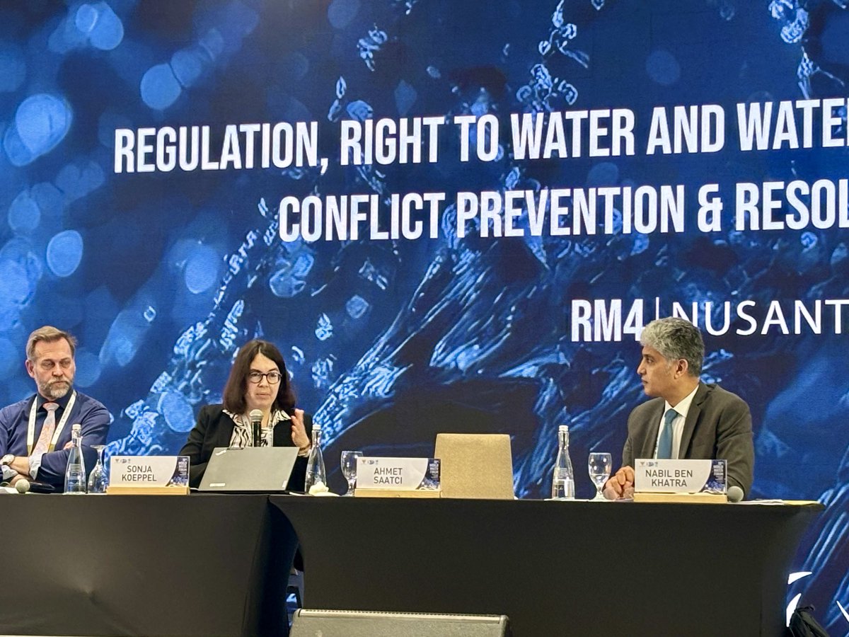 crawhall7's tweet photo. Sonja Koeppel: The Water Convention is a State mechanism, while we recognise the importance of communities, specifically that Indigenous Peoples have traditional conflict resolution mechanisms. @WWaterForum10 #waterconflict #customaryrights https://t.co/JeYeqB9W0o https://t.co/Iu8qzTAlEK