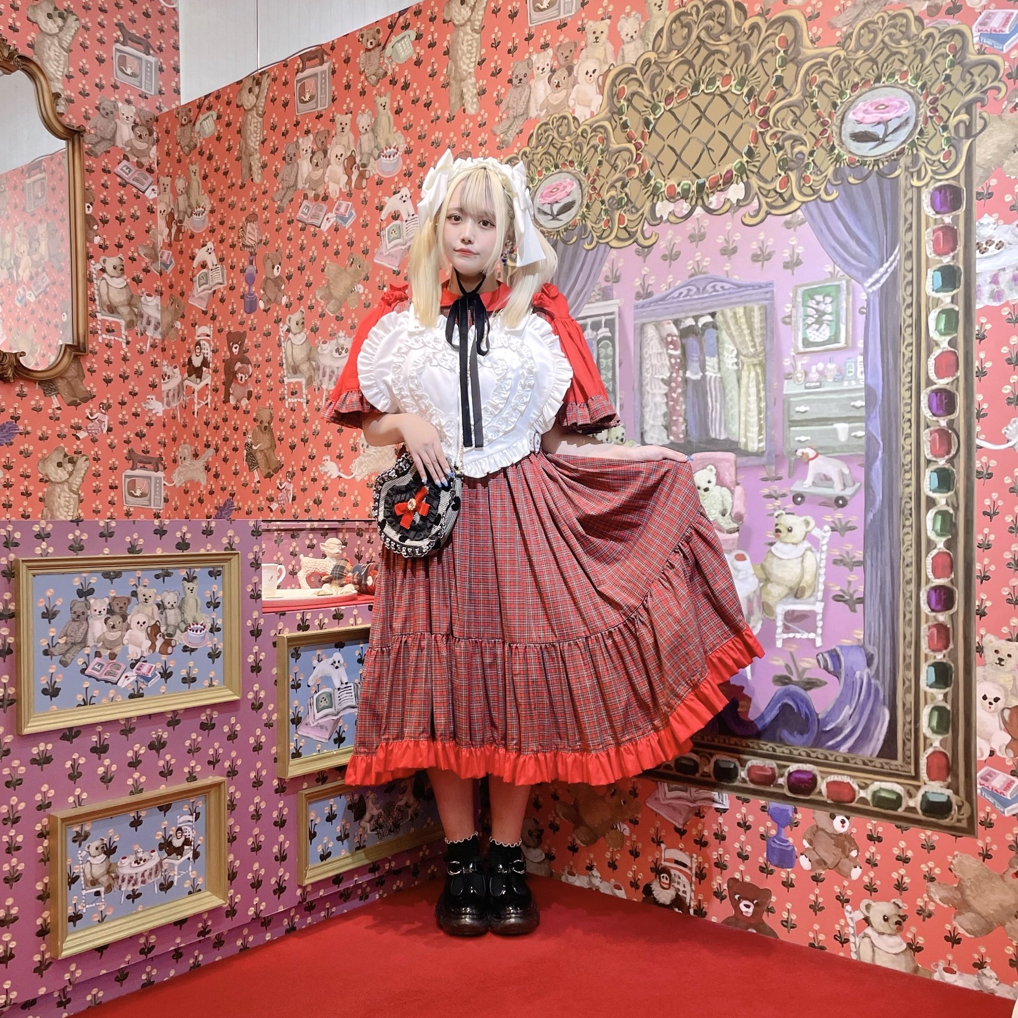 HEIHEI パフンリボンヘッドドレス レッド HEIHEI ヘッドドレス