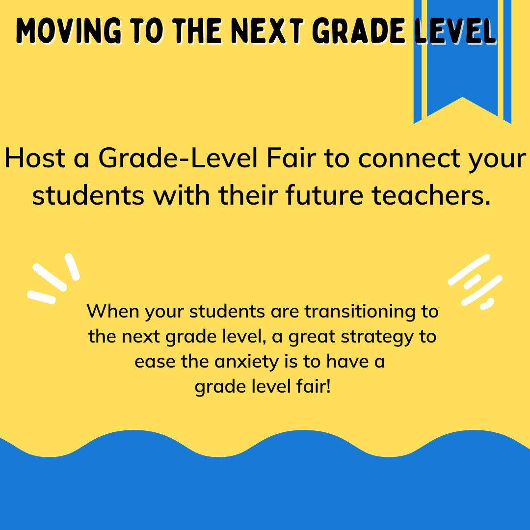 Say goodbye to butterflies!  
Host a Grade-Level Fair to connect students with next year's teachers! 
Reduces anxiety &amp; boosts confidence for a smooth transition. #TeacherHacks #NMUDL #UDL #allmeansall