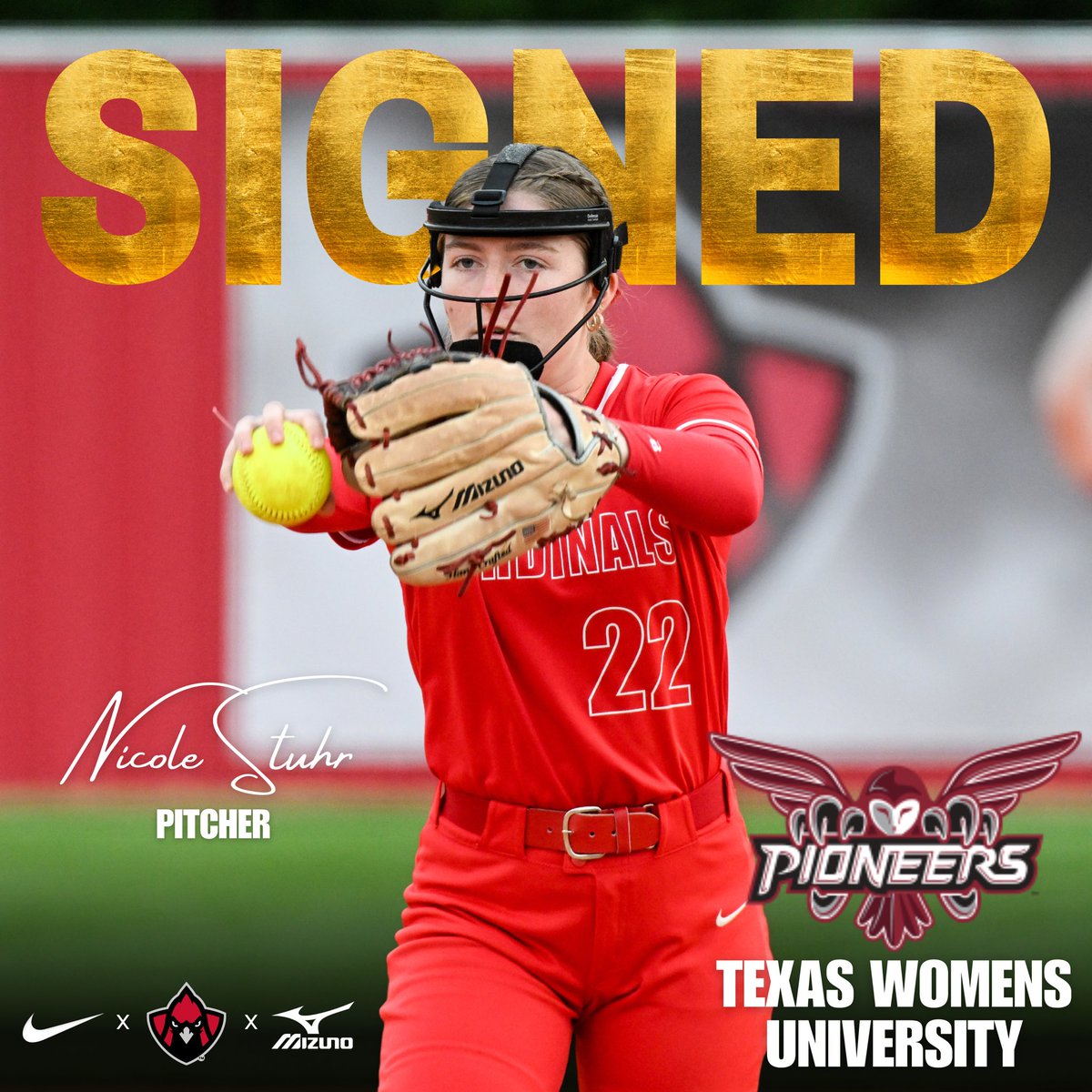 Back to the city she goes, Nicole is continuing her career at Texas Women's University. We are excited to cheer you on as a Pioneer. #CardinalNation | #BirdGang