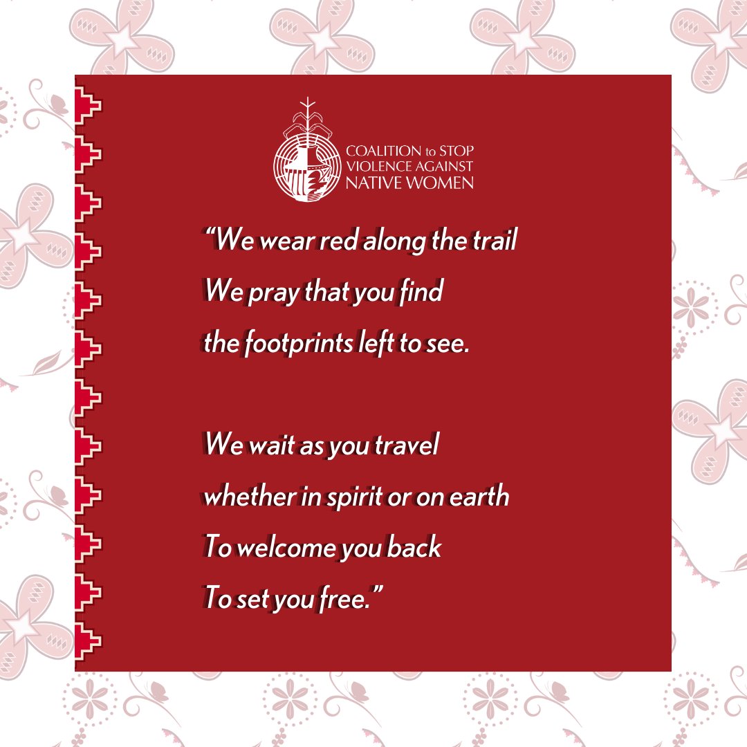 Red signifies a sense of power. The red shawl serves as a memorial for remembrance, healing, and protection for survivors and families who have been directly impacted by missing and murdered.
#MMMIWR #NoMoreStolenSisters