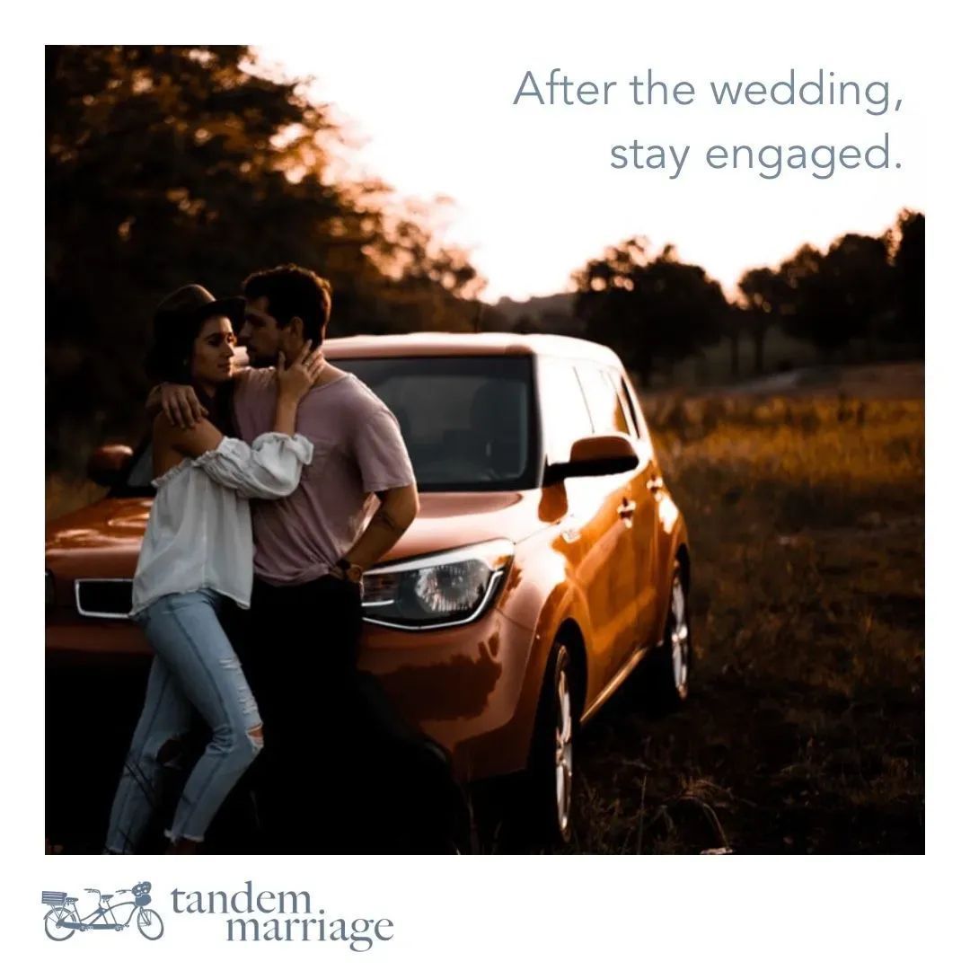 After the wedding, stay engaged.
It is that simple — and that difficult too!
 
TandemMarriage.com/eft
 
#MarriageEducation #TeamUs #MarriageGoals #MarriageGodsWay